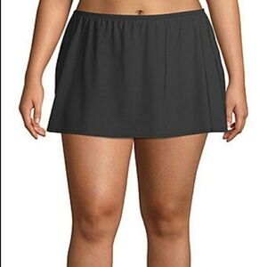 💠LIZ CLAIBORNE Swim Skirt Solid Black Plus Size w Tummy Control Panel